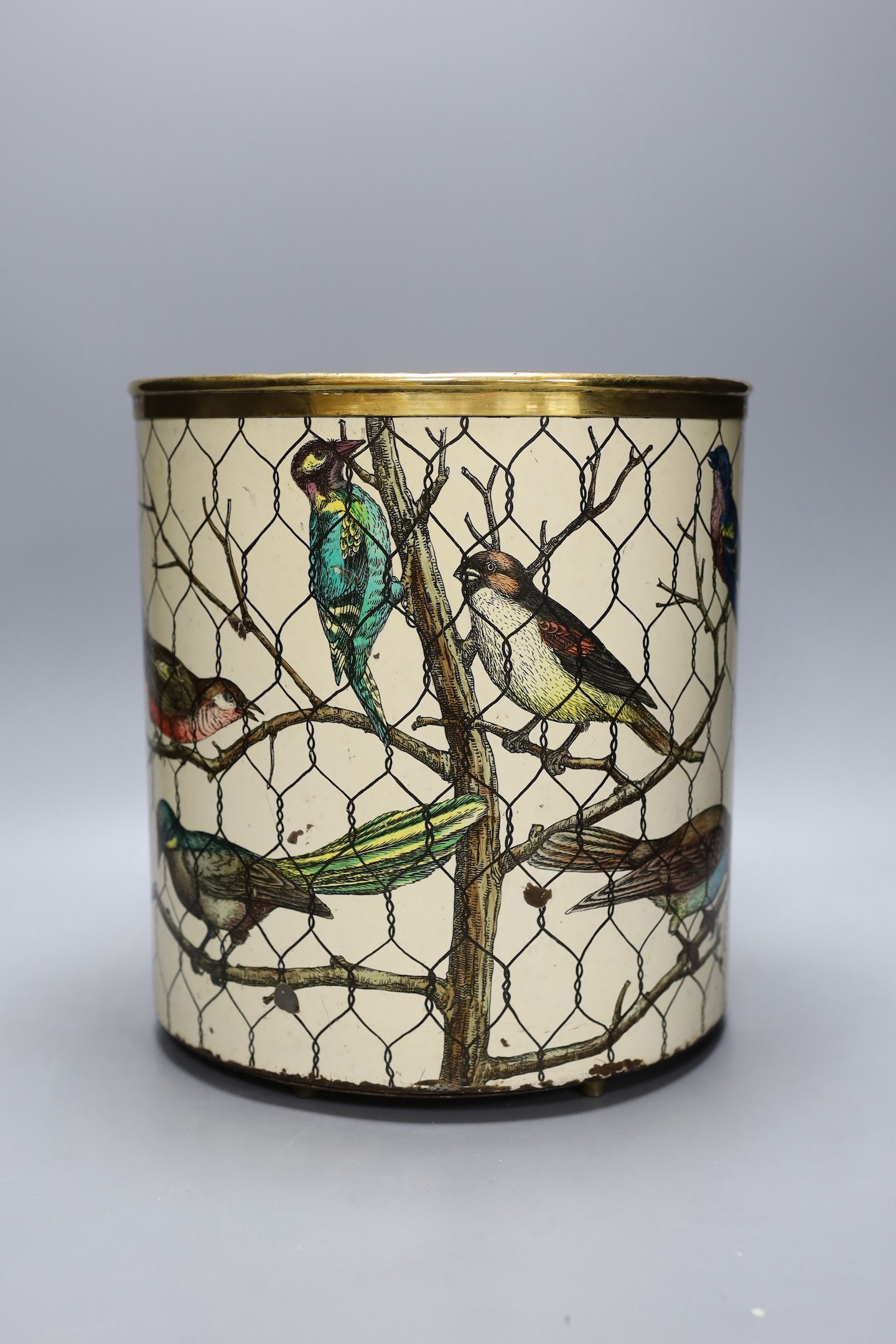 A Fornasetti, Milan waste paper bin 28cm